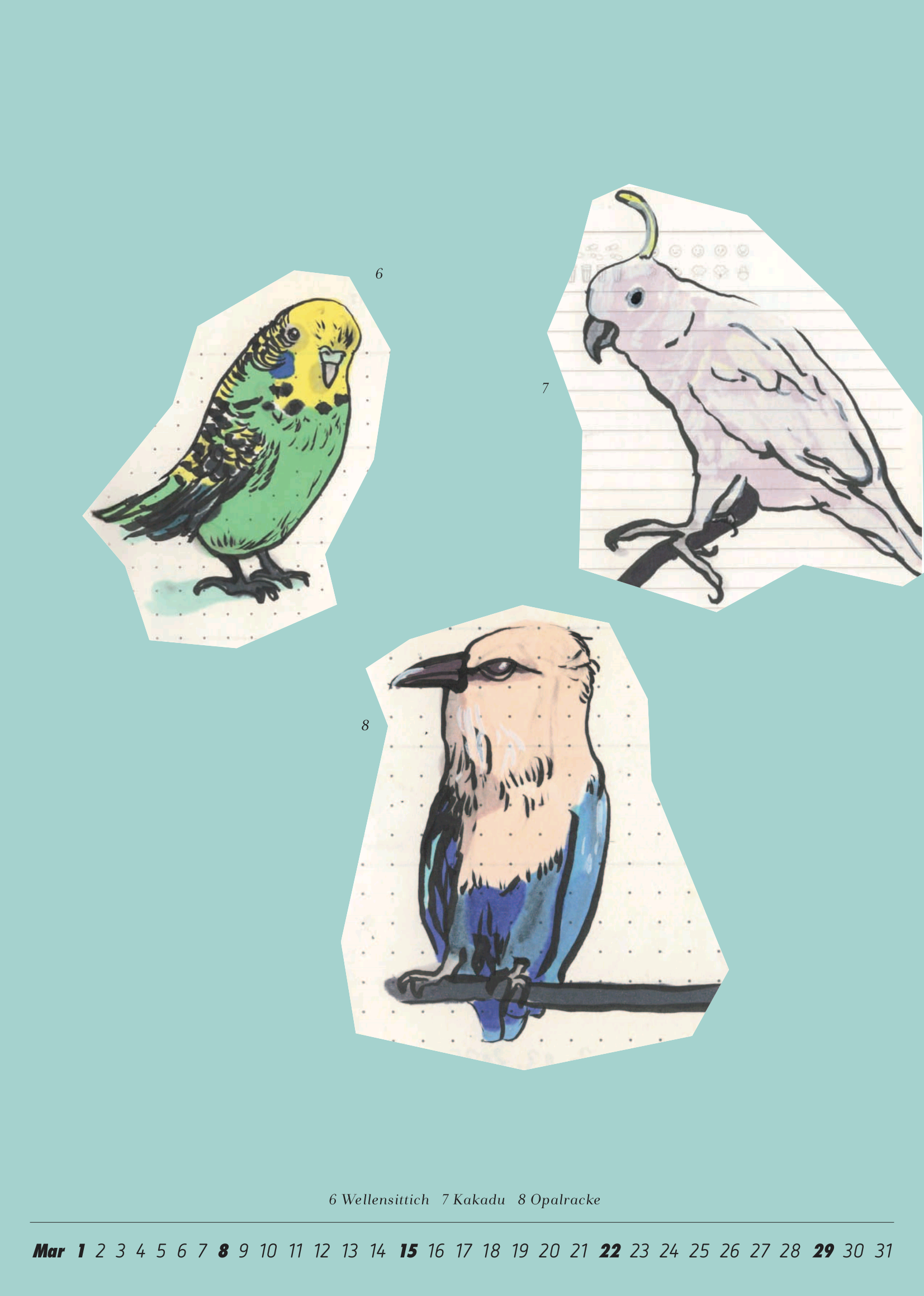 Kalender 2026 - Birdland - Detail